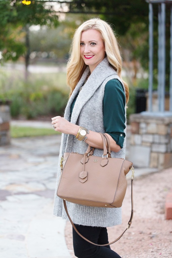 Green Blouse and long vest