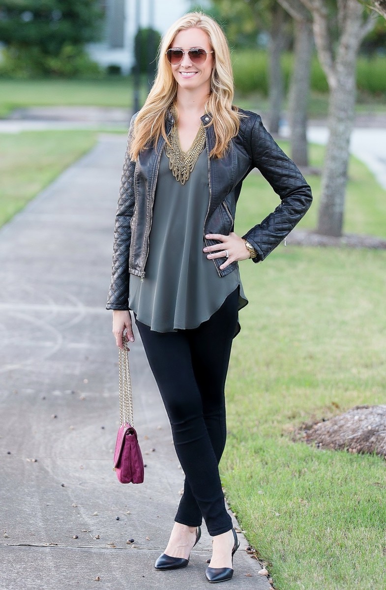 Olive Tunic and Moto Jacket