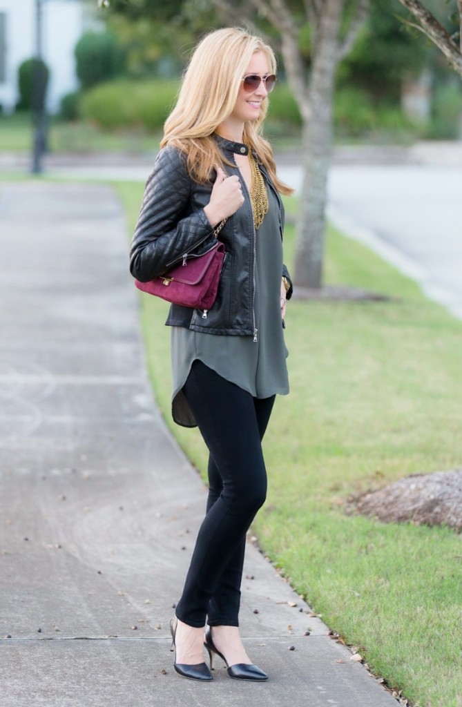 Olive Tunic and Moto Jacket