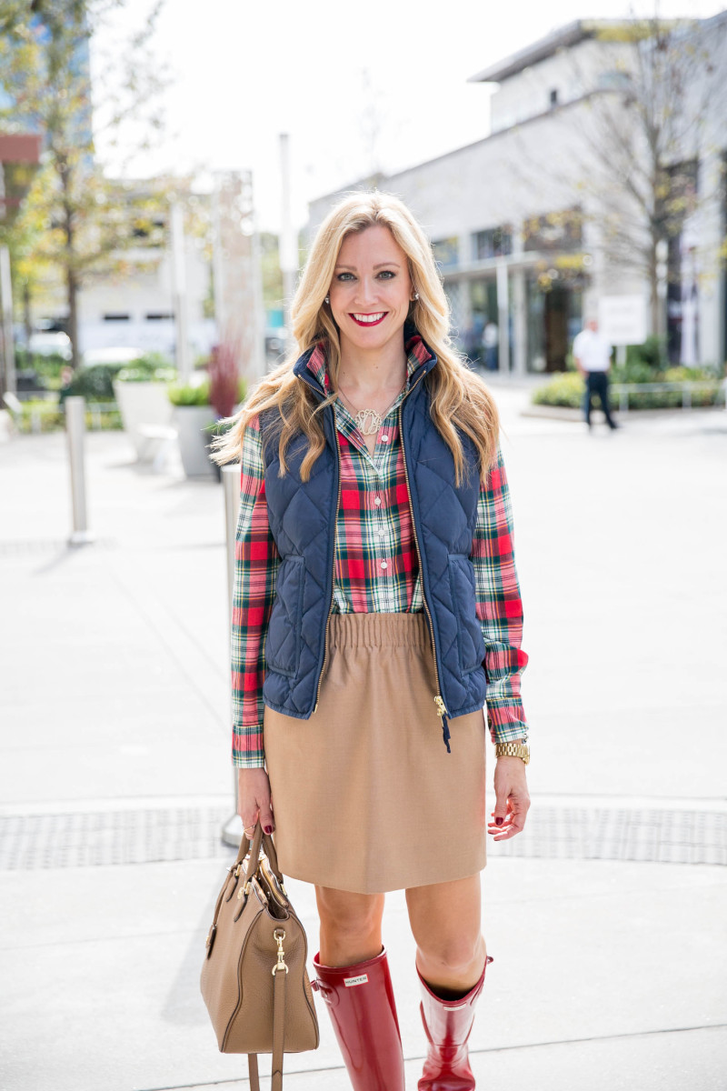 Plaid Shirt puffer vest