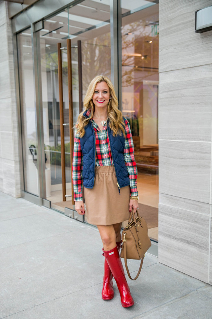 Plaid Shirt puffer vest