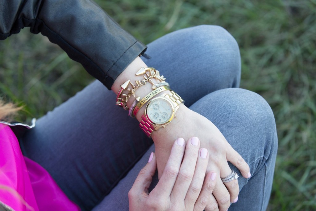 Gold Bracelets and Watch