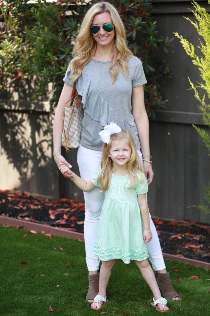 grey ruffle top