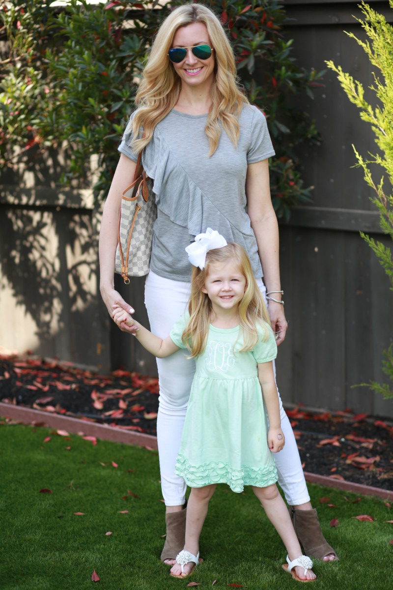 grey ruffle top