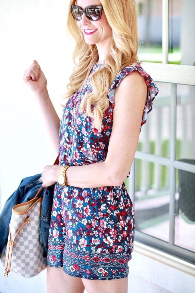 Must Have Floral Romper by fashion blogger Sara of Haute & Humid
