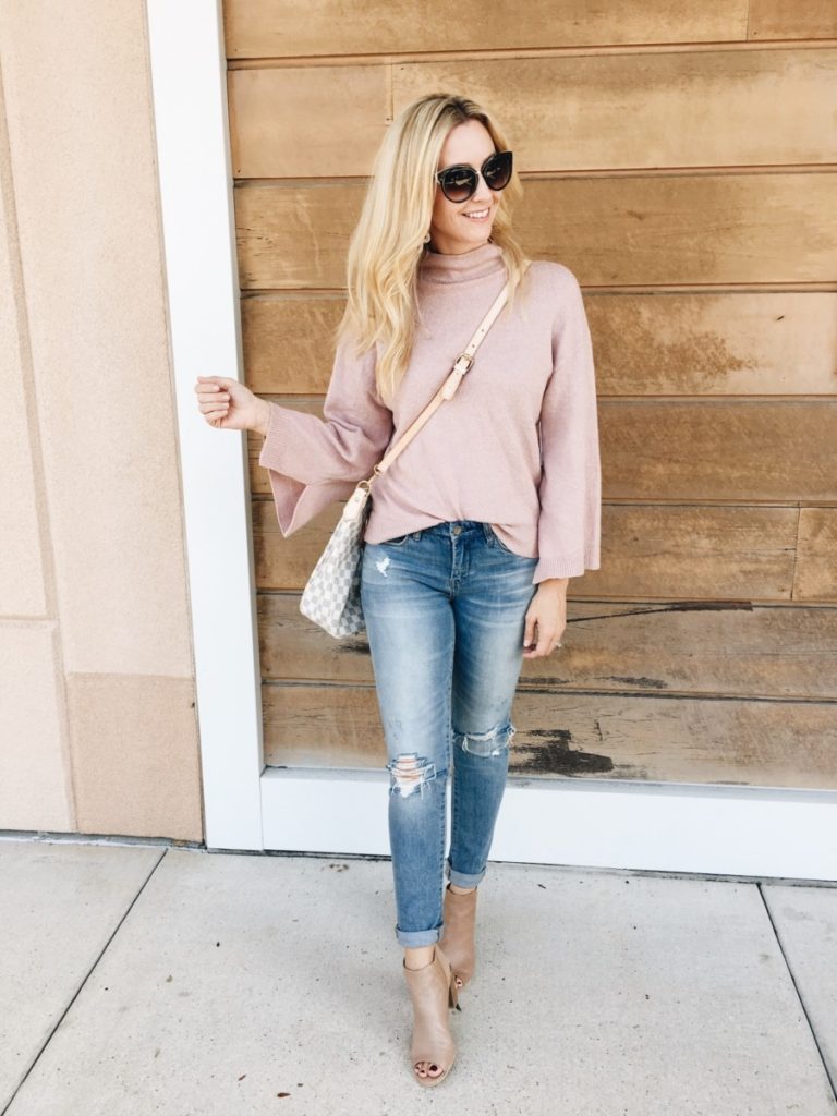 Pink Bell Sleeve Sweater & Things I'm Loving Lately by Houston fashion blogger Haute & Humid