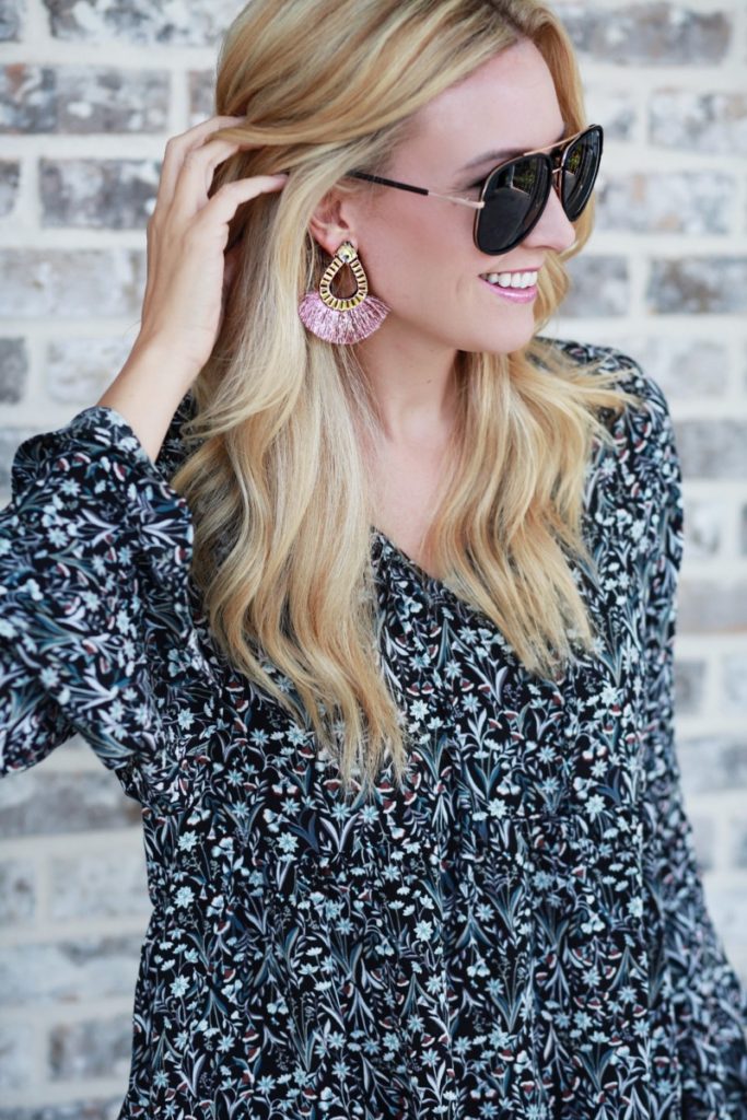 fall floral top - Fall Floral Top With Bell Sleeves - Two Ways by Houston fashion blogger Haute & Humid