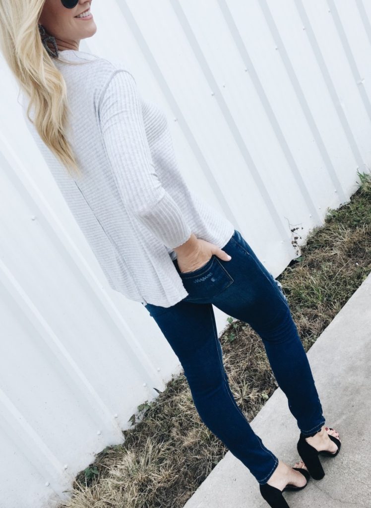 date night - Date Night Outfit: Perfect Peek-A-Boo Back Top by Houston fashion blogger Haute & Humid