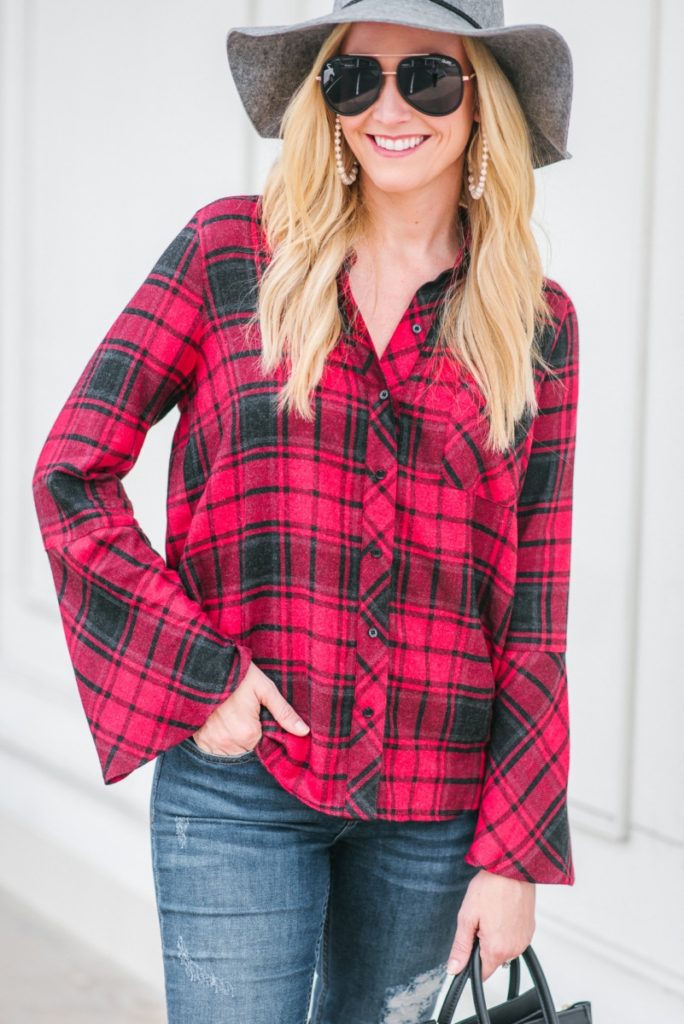 plaid tops - 9 Fabulously Festive Plaid Tops by Houston fashion blogger Haute & Humid