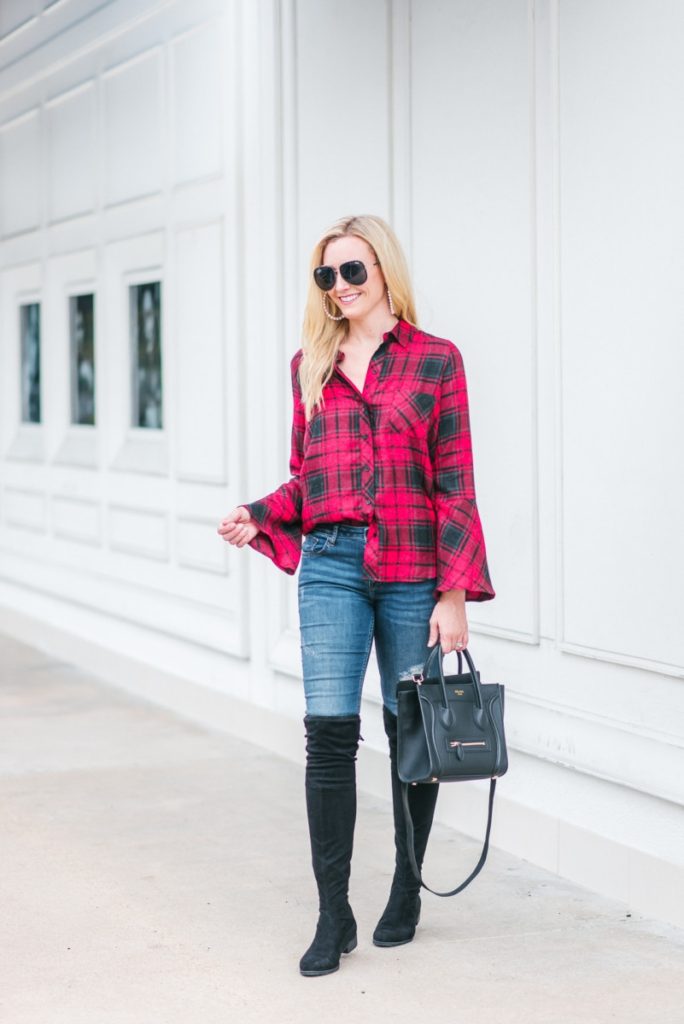 plaid tops - 9 Fabulously Festive Plaid Tops by Houston fashion blogger Haute & Humid