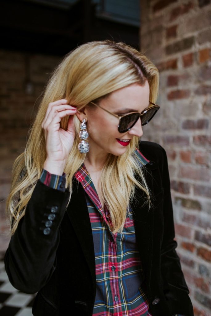 casual holiday party outfit by Houston fashion blogger Haute & Humid