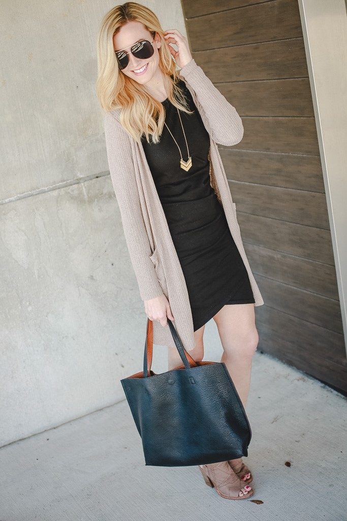 neutral cardigan by popular Houston fashion blogger Haute & humid