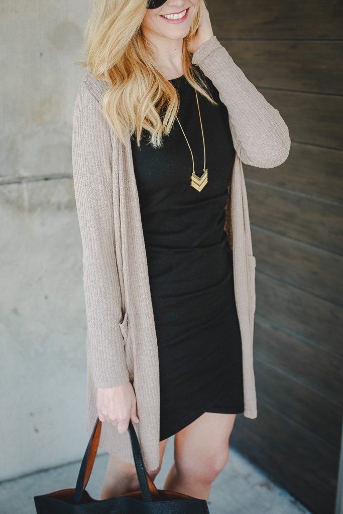 neutral cardigan by popular Houston fashion blogger Haute & humid