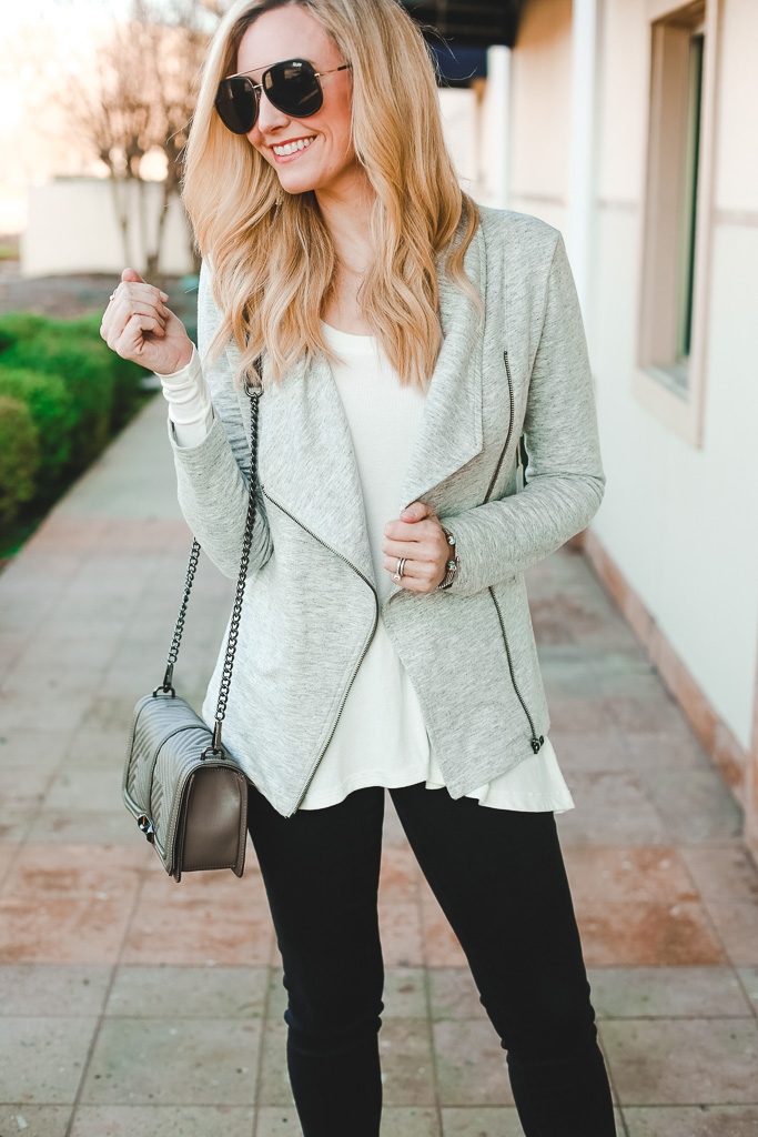 transitional spring jacket by popular Houston fashion blogger Haute & Humid