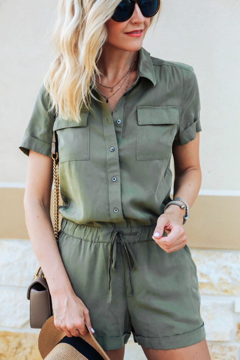 7 Fall Rompers Under $100 featured by popular Houston fashion blogger Haute & Humid