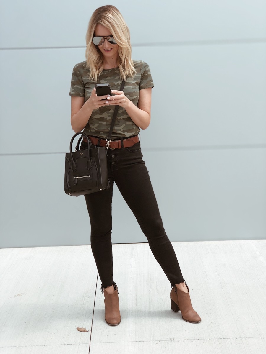 camo top | Instagram | Amazon | Nordstrom | Madewell | Hunters | Gucci | Chanel | Fall Fashion: Instagram Roundup featured by top Houston fashion blog Haute & Humid