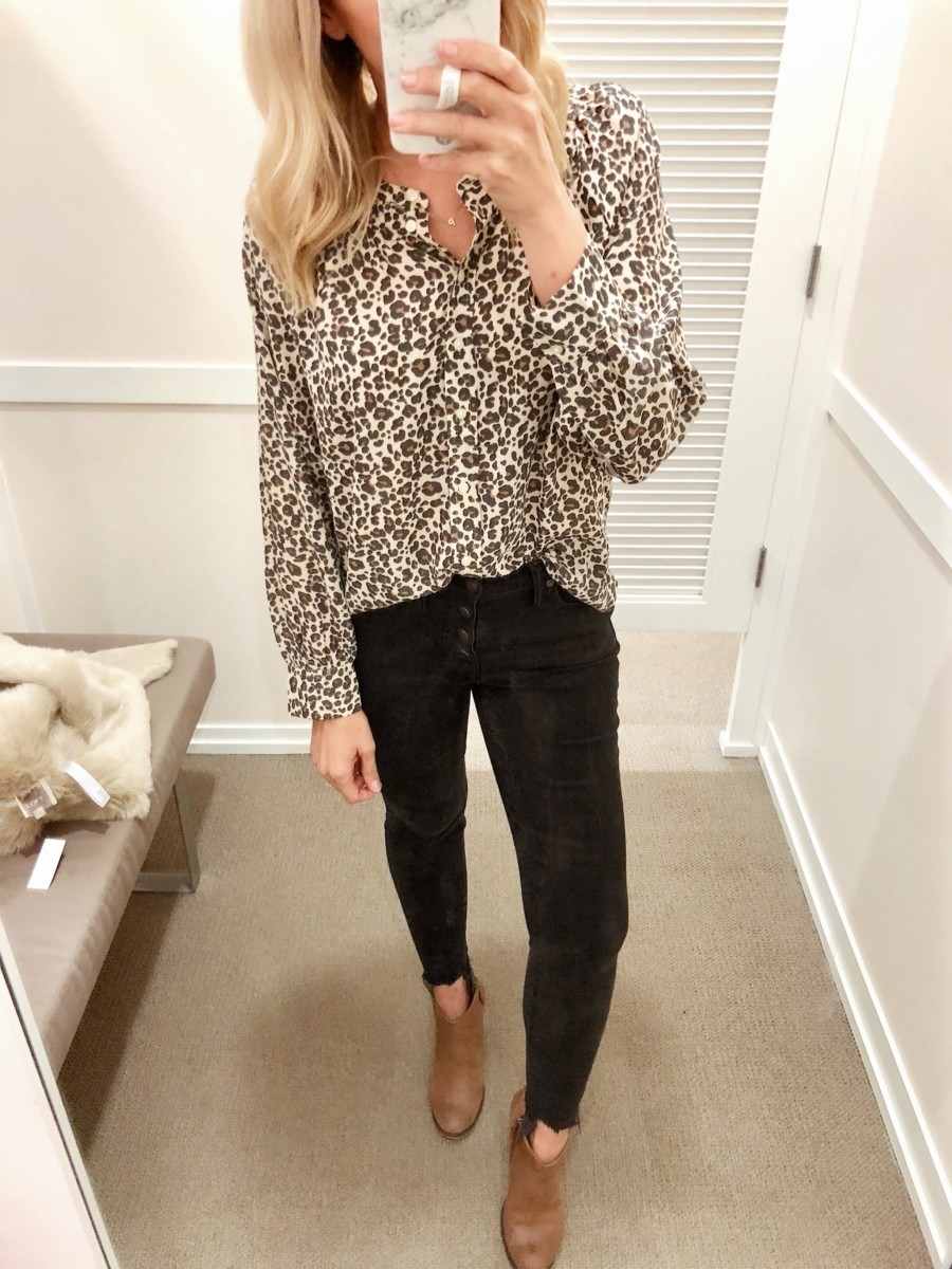 leopard top | Friends & Family Sale | Fashion | LOFT Sale Try On featured by top Houston fashion blog Haute & Humid