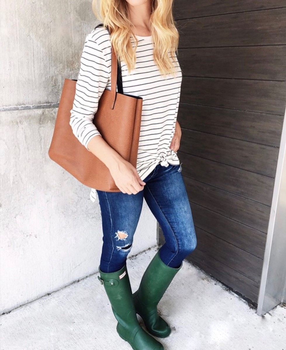 striped long sleeve top | Instagram | Amazon | Nordstrom | Madewell | Hunters | Gucci | Chanel | Fall Fashion: Instagram Roundup featured by top Houston fashion blog Haute & Humid