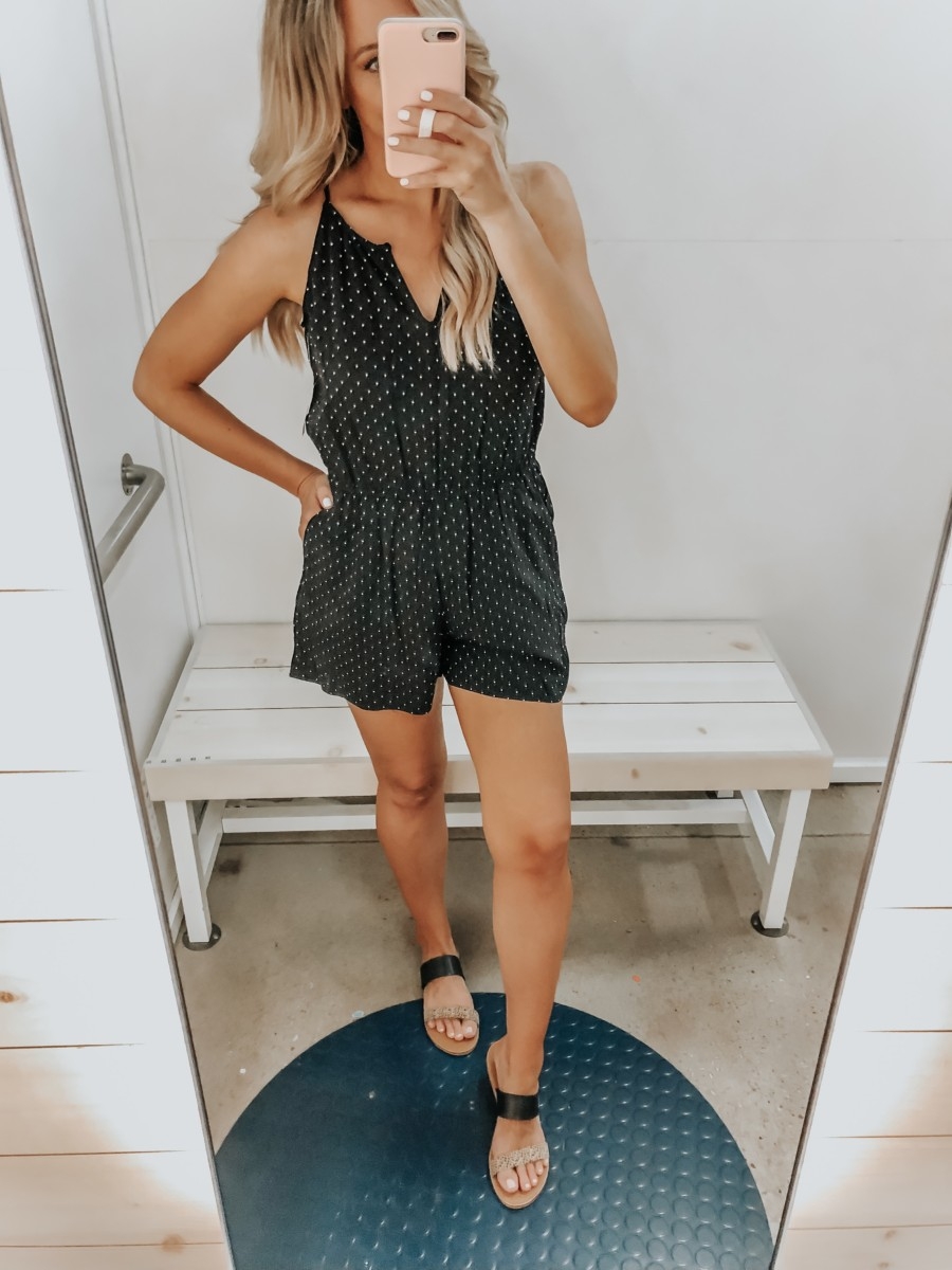 Best Memorial Day Weekend Sales featured by top US fashion blog Haute & Humid; Image of a woman wearing Old Navy summer romper.