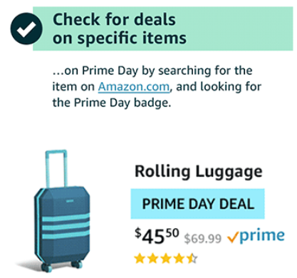 amazon prime day deals | Amazon Prime Day 2019 by popular Houston life and style blog, Haute and Humid: image of ad for Amazon prime day rolling luggage deal.