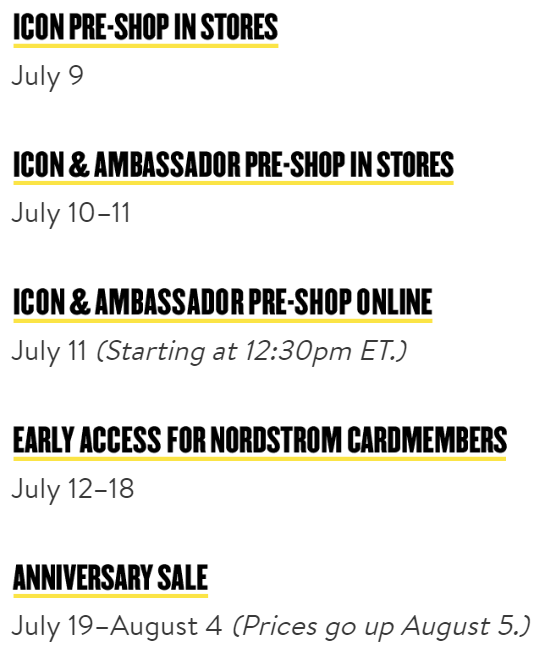 nordstrom anniversary sale early access
