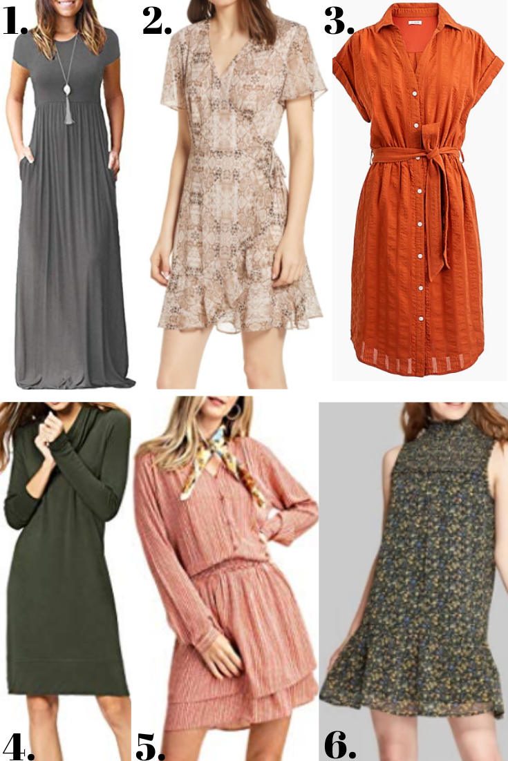 fall dresses | 18 Cute Fall Dresses Under $100 by popular Houston fashion blog, Haute and Humid: collage image of fall dresses.