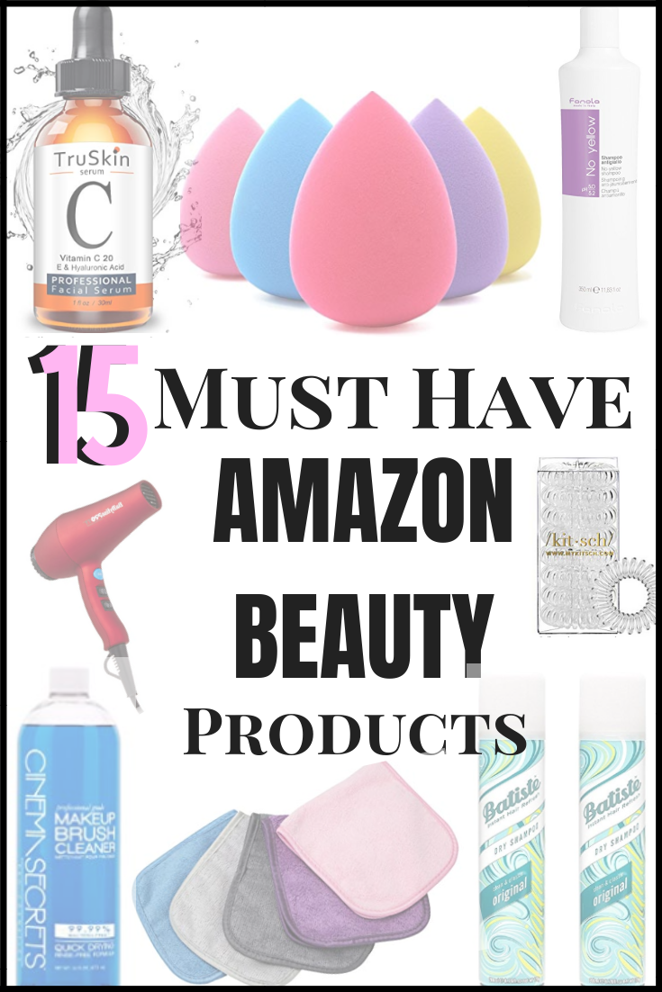 Amazon Beauty Products | 15 Best Amazon Beauty Products by popular Houston beauty blog, Haute and Humid: collage image of various beauty products. 