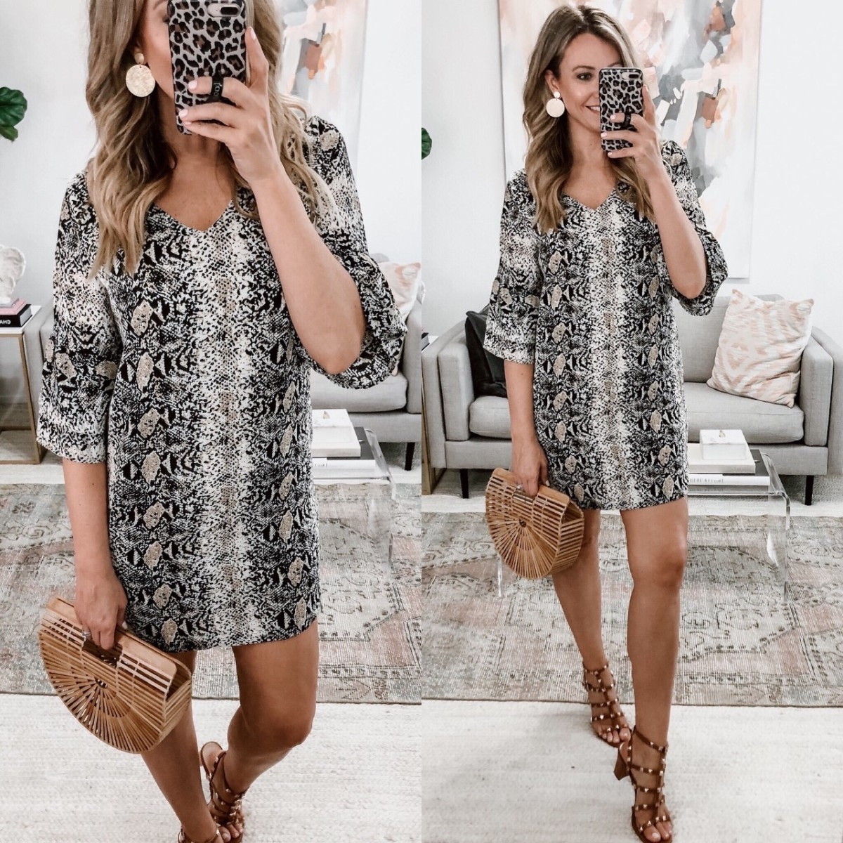 spring dress | Spring Clothing by popular Houston fashion blog Haute and Humid: image of a Amazon BELONGSCI Women's Dress Sweet & Cute V-Neck Bell Sleeve Shift Dress.