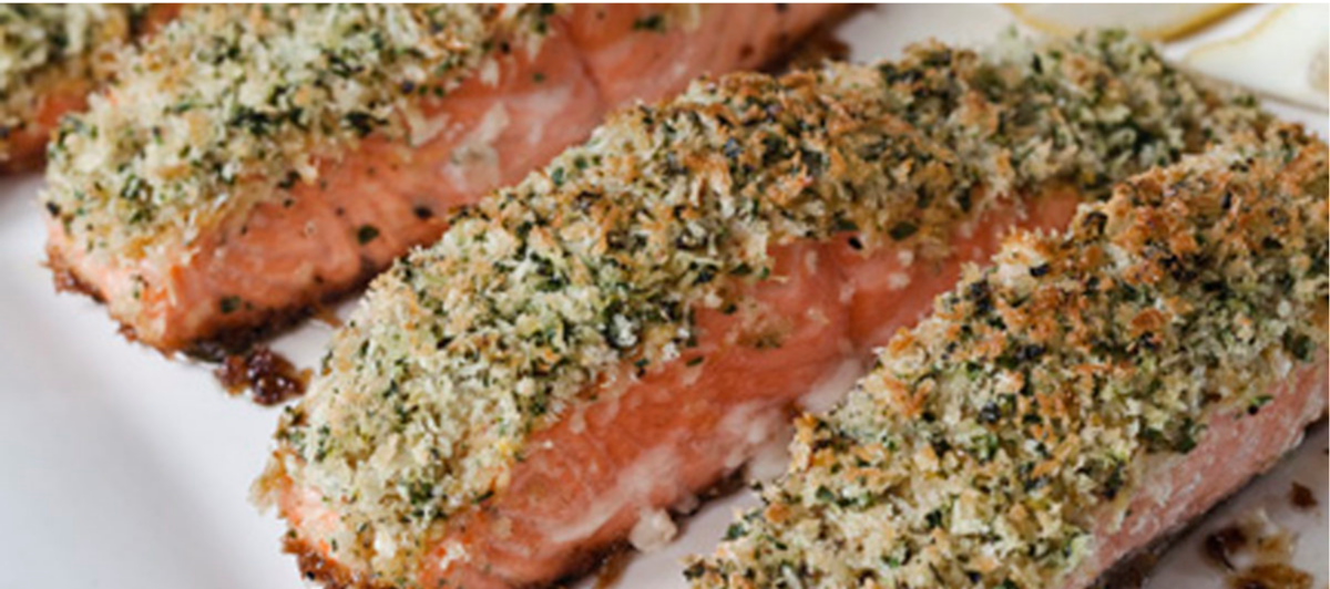 ina garten salmon | Stuck at Home Recipes by popular Houston lifestyle blog, Haute and Humid: image of panko crusted salmon. 