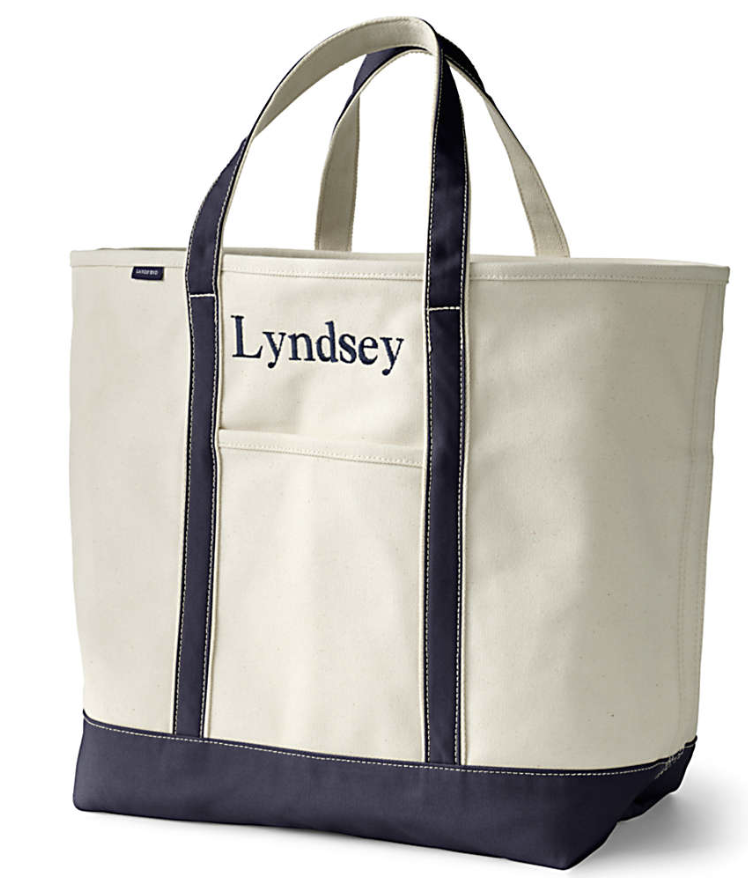 beach bag | Galveston Travel Guide by popular Houston travel blog, Haute and Humid: image of a Lands' End Medium Natural Open Top Canvas Tote Bag.