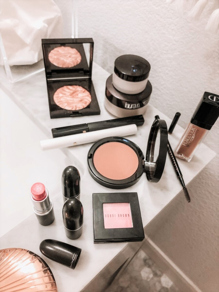 Nordstrom Beauty Best Sellers | Nordstrom Beauty by popular Houston beauty blog, Haute and Humid: image of Bobbi Brown blush, Laura Mercier powder, and MAC lipstick. 