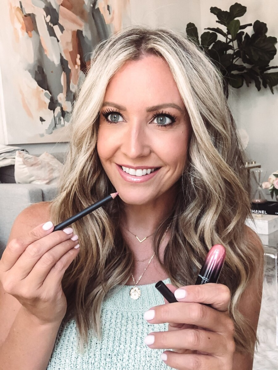 Best Beauty Deals From Nordstrom's | Nordstrom Anniversary Sale by popular Houston beauty blog, Haute and Humid: image of a woman holding some Mac lipliner and lipstick. 