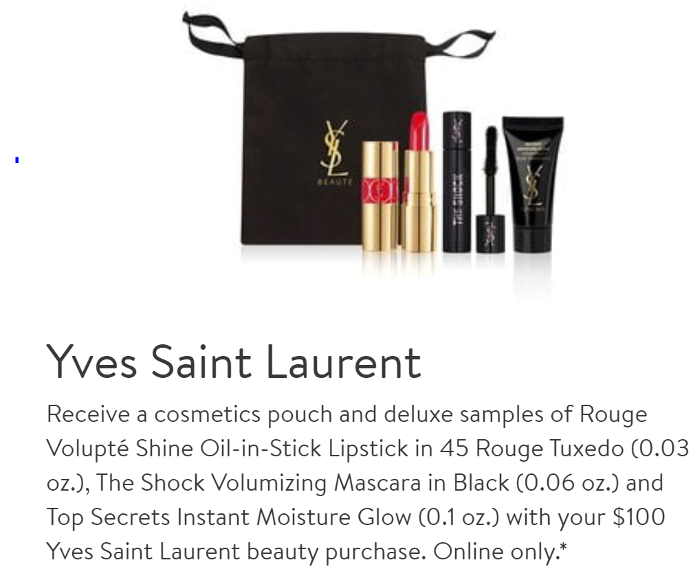 nordstrom gift with purchase |fall sweater |beauty trend event | Nordstrom Beauty by popular Houston beauty blog, Haute and Humid: image of Yves Saint Laurent lipstick and mascara. 