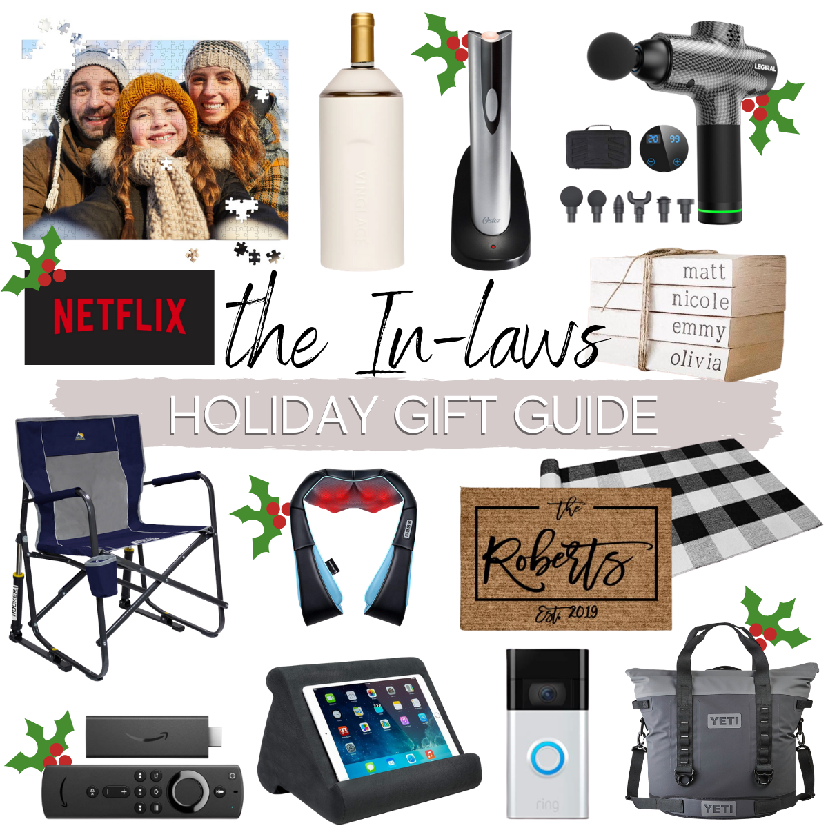 in laws gift ideas |Christmas Gift Ideas by popular Houston life and style blog, Haute and Humid: collage image of in-law gift ideas. 