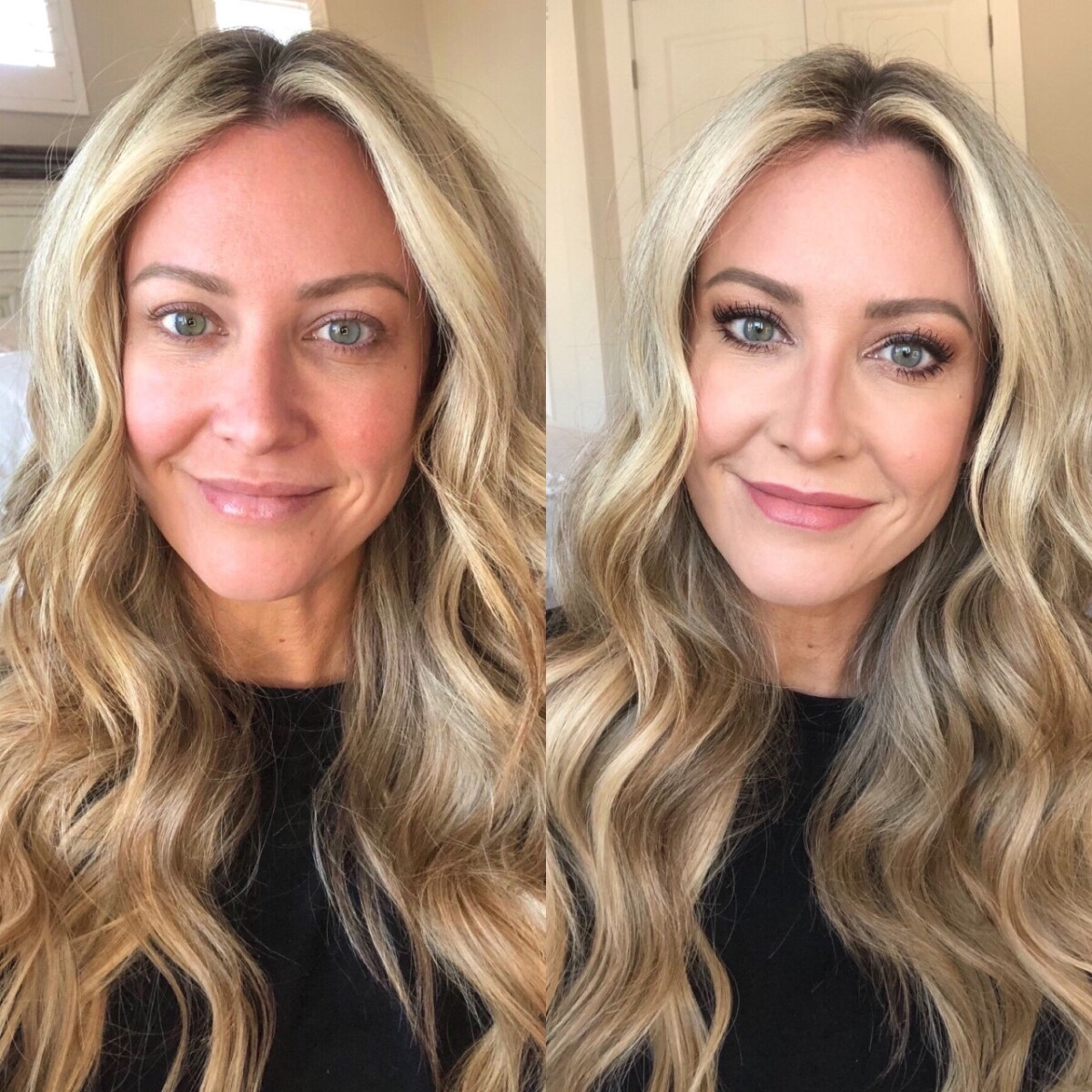 holiday beauty | Nordstrom Beauty by popular Houston beauty blog, Haute and Humid: side by side image of a woman with and without makeup. 