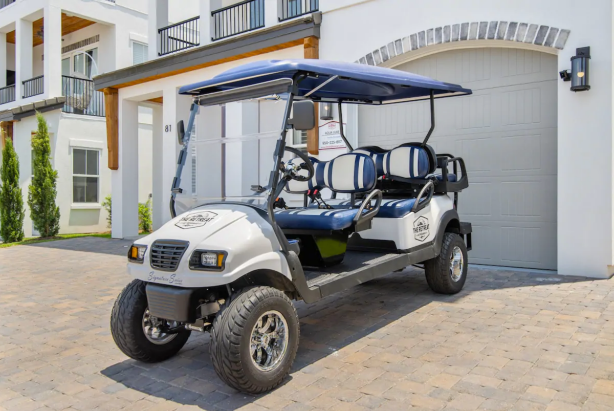 florida golf carts |Florida Beach House Rental by popular Houston travel blog, Haute and Humid: image of a golf cart. 