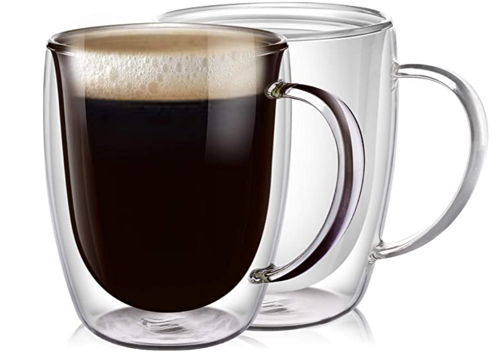 glass coffee mugs |Amazon Bestsellers by popular Houston life and style blog, Haute and Humid: image of clear glass coffee mugs. 