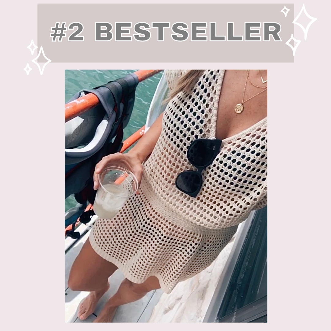 amazon swim coverup |Amazon Bestsellers by popular Houston life and style blog, Haute and Humid: image of a woman wearing a swim crochet coverup. 