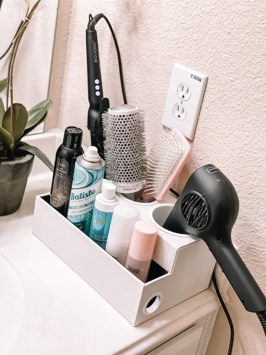 bathroom hair organizer | Amazon Favorites by Houston life and style blog, Haute and Humid: image of a Amazon hair organizer. 