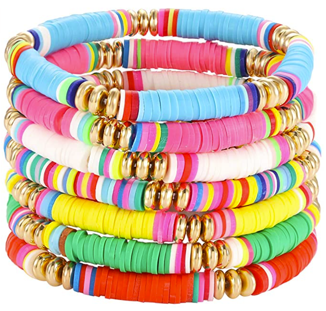bracelet stack |Amazon Favorites by Houston life and style blog, Haute and Humid: image of a Amazon neon bracelet stack. 