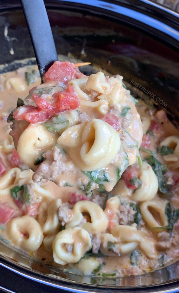 soup | Summer Dinner Ideas by popular Houston lifestyle blog, Haute and Humid: image of tortellini and sausage soup. 