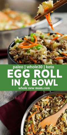 low carb dinner | Summer Dinner Ideas by popular Houston lifestyle blog, Haute and Humid: image of egg roll in a bowl. 