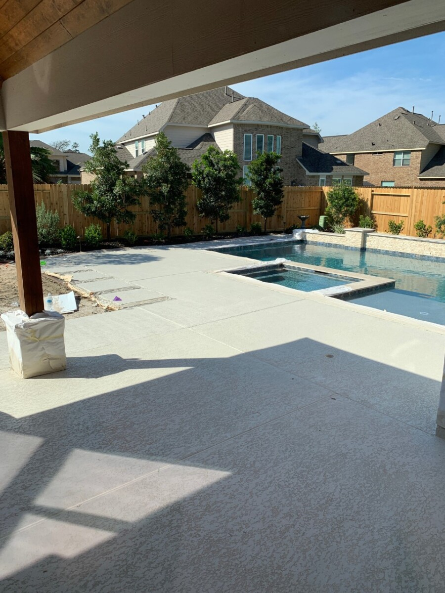 pool deck| pool dig | pool before and after | Outdoor Kitchen by popular Houston life and style blog, Haute and Humid: image of a pool deck. 
