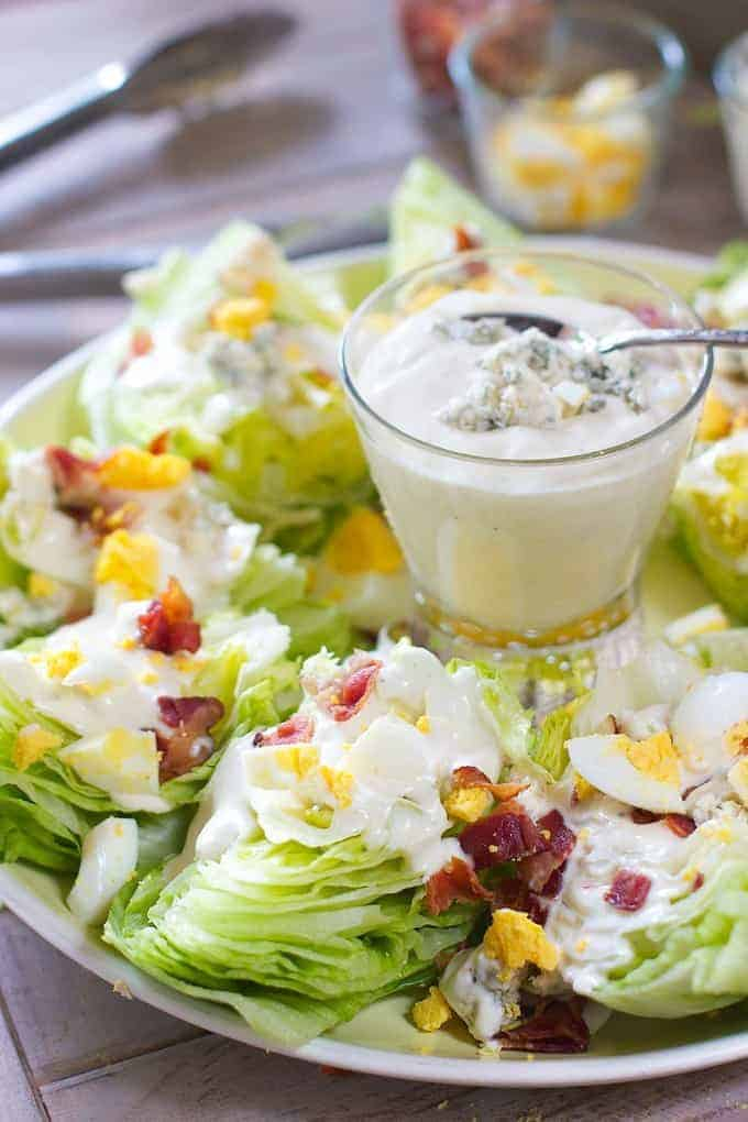 wedge salad | Summer Side Dishes by popular Houston lifestyle blog, Haute and Humid: image of a wedge salad platter. 
