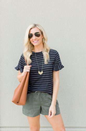 Striped Tee And The Comfiest Pull On Shorts